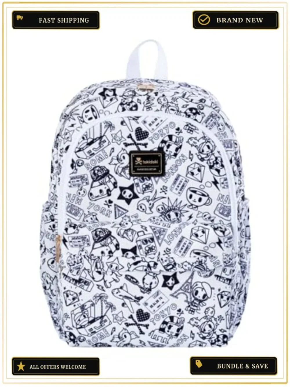 tokidoki Unicorno Laptop Backpack Canvas Travel Daypack Fits 14 Laptop